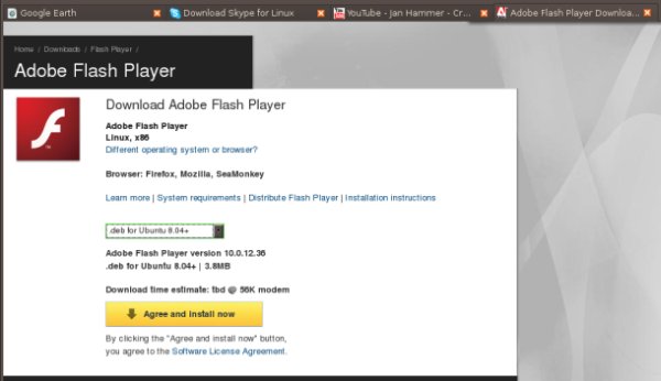 Ubuntu 8.10 install flash player