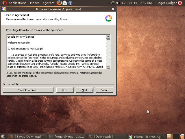 Ubuntu 8.10 Picasa 2