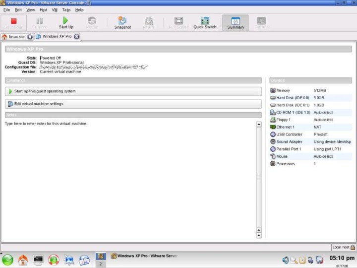VMware Server Console