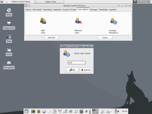 Wolvix root password
