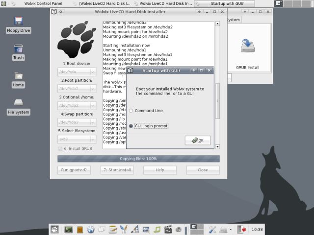 Wolvix startx option