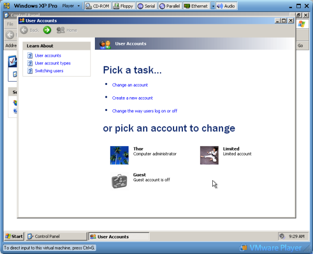 Limited account created