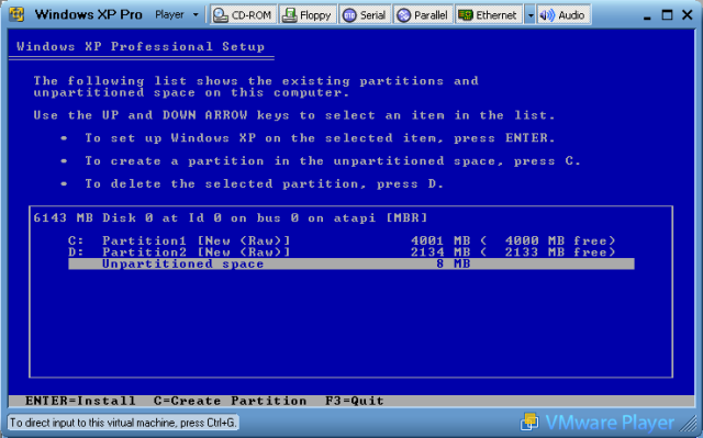 Logical partition created