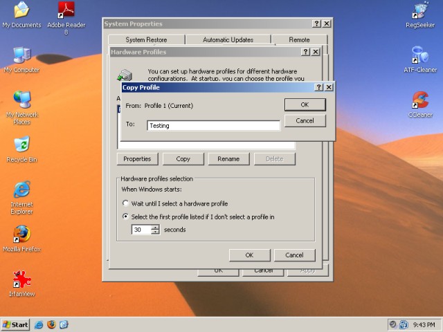 XP profiles create new
