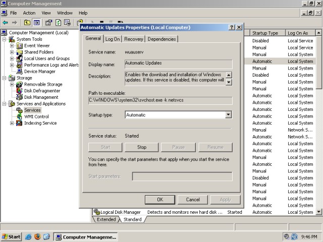 XP profiles services properties