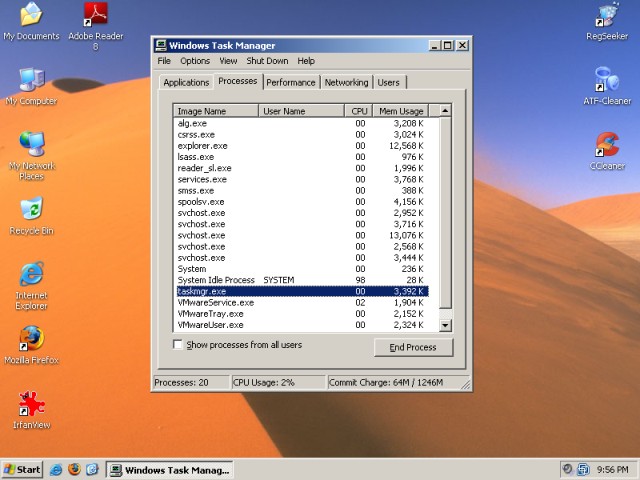 XP profiles task manager testing