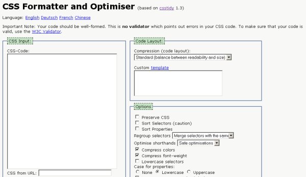 CSSTidy online