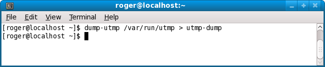 Dump utmp