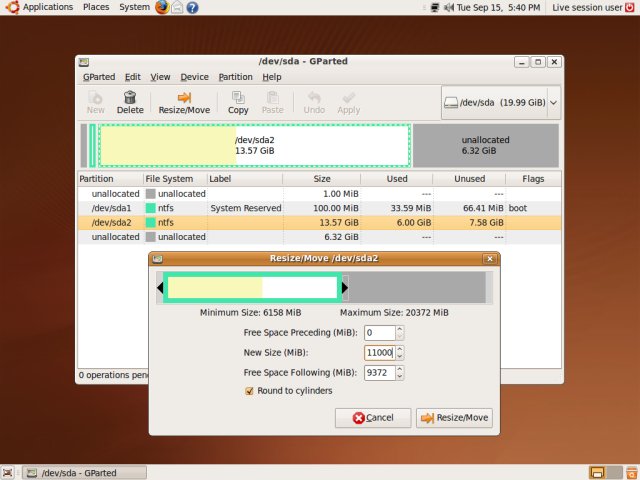 Resizing (NTFS)
