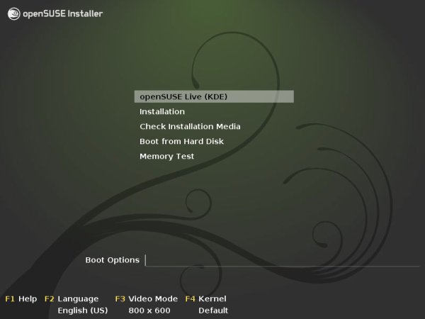 Boot menu