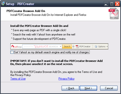 PDFCreator toolbar