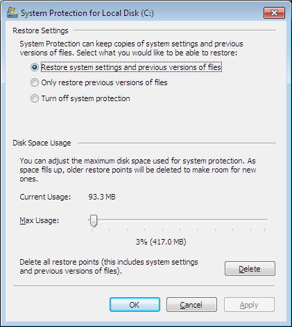 System restore