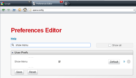 Preferences editor