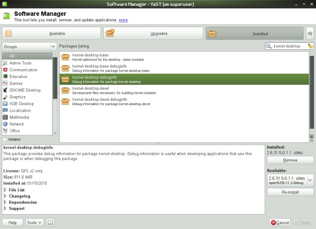 Package in the repos