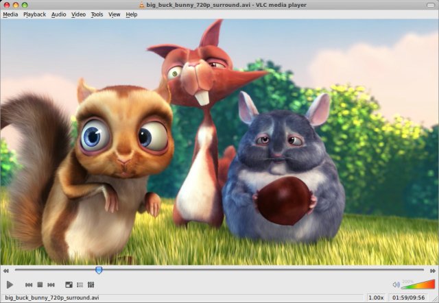 VLC playing Big Bucks Bunny