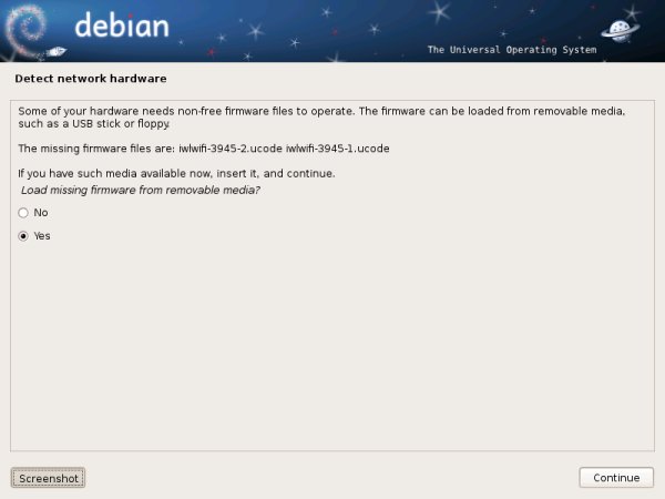 Debian, missing firmware