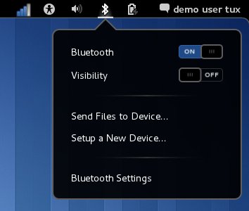 Bluetooth menu