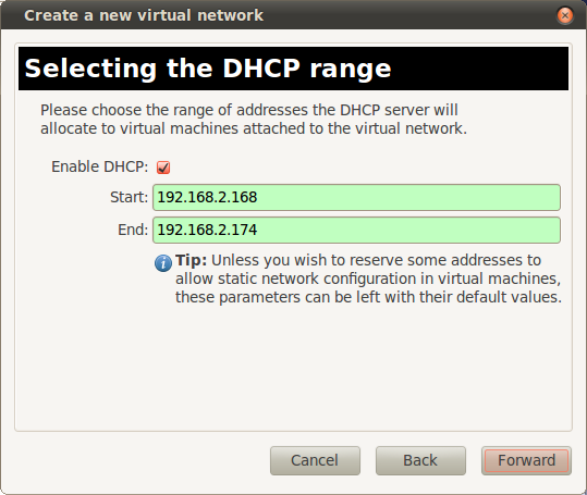 DHCP range