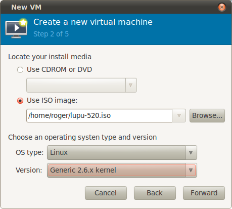 Step 2, os type and version