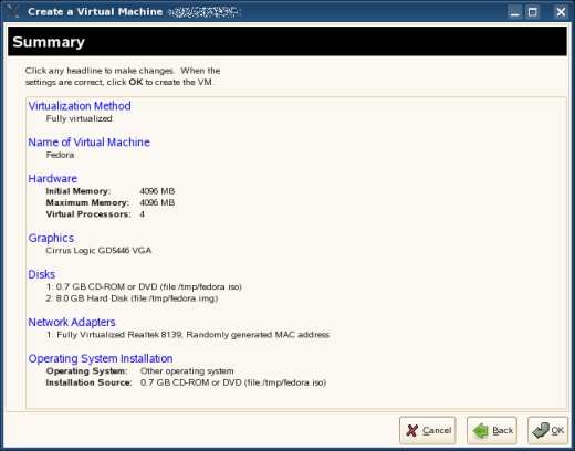 Create machine, summary