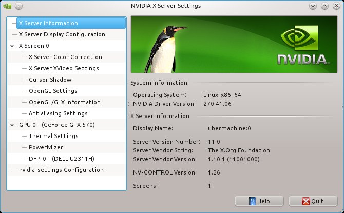 Nvidia settings