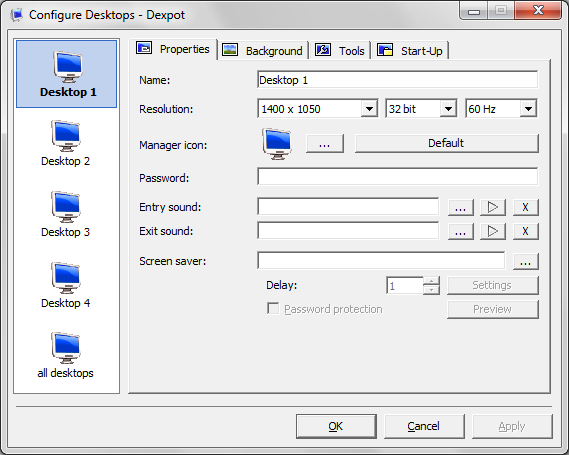 Configure desktops