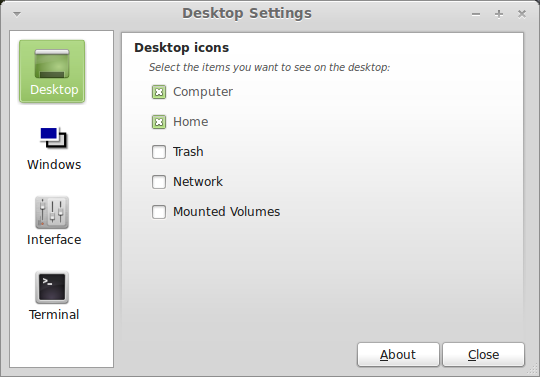 Desktop settings 1