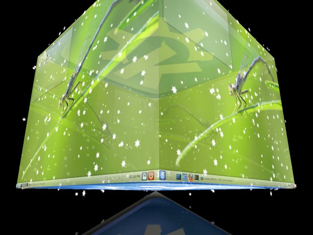 Cube and snow effect