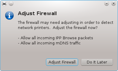 Firewall warning