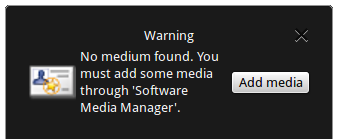 No media found warning