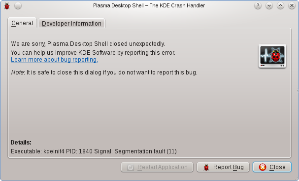 Plasma crash in the Xen desktop
