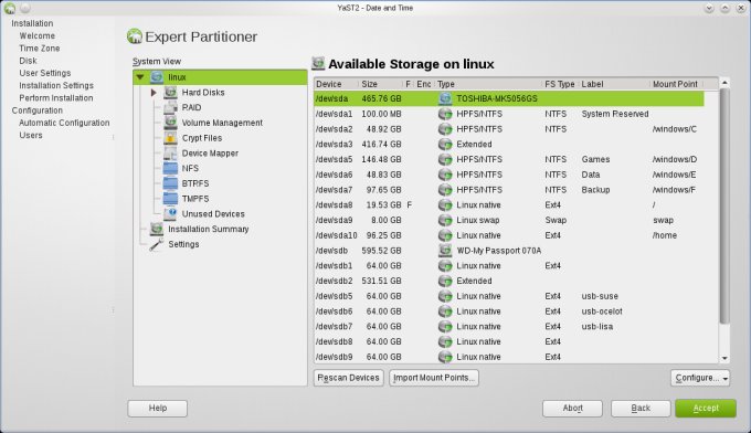 Suggested partitioning setup