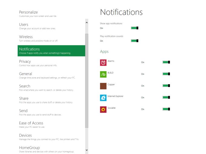 Personalize, notifications