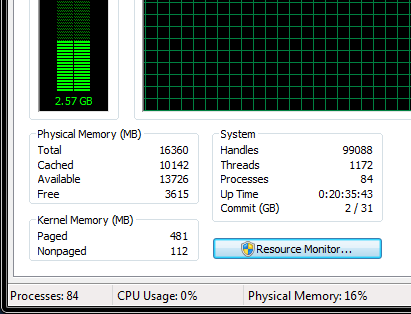 Windows 7, uptime