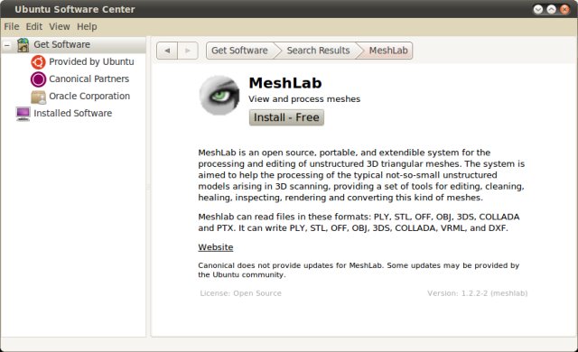 MeshLab, in repos