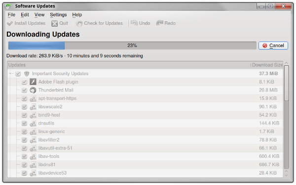 Downloading updates slowly