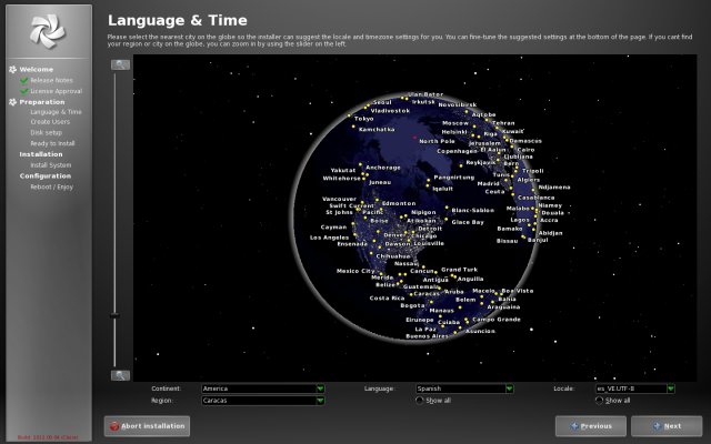 Language & time setup