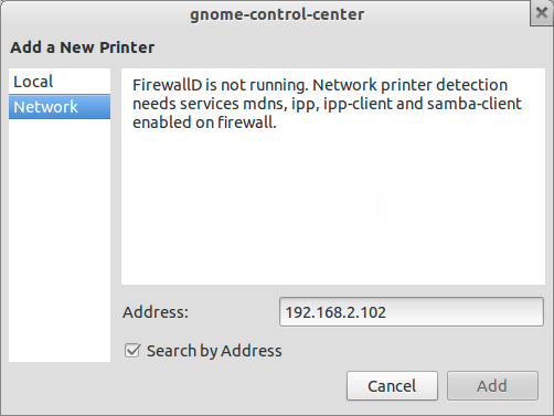 Could not find printer