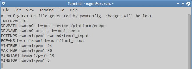 Sample /etc/fancontrol file