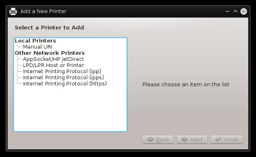 No Samba printer