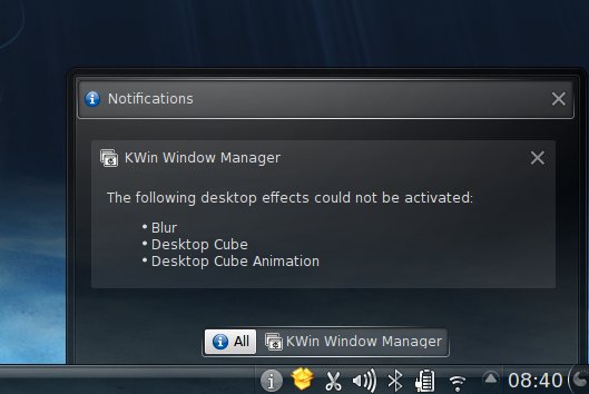 Desktop effects cannot be activated