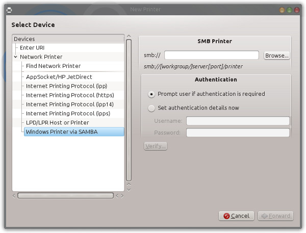 Printer works with Gnome utility
