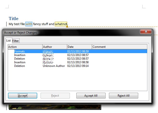 Tracking changes, more