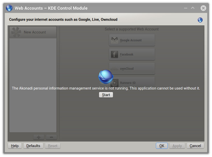 Akonadi not running
