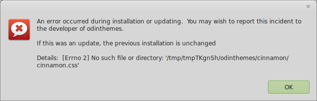 Problem with Odin theme