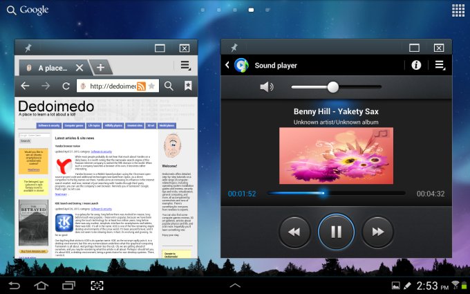 Music, side by side, multitasking