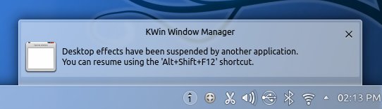 Desktop effects suspended