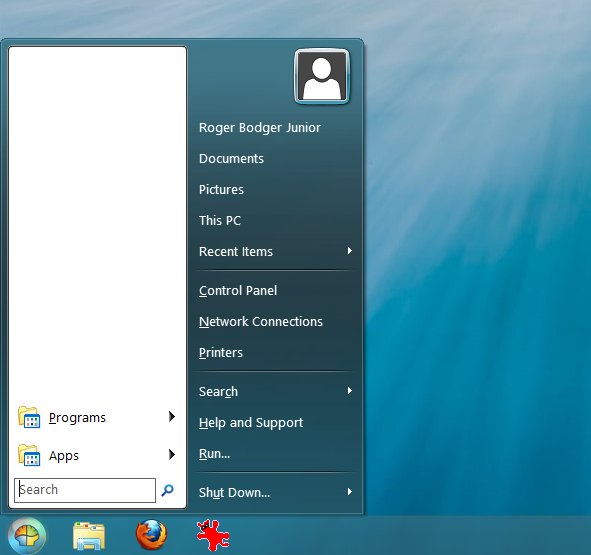 Classic Shell running