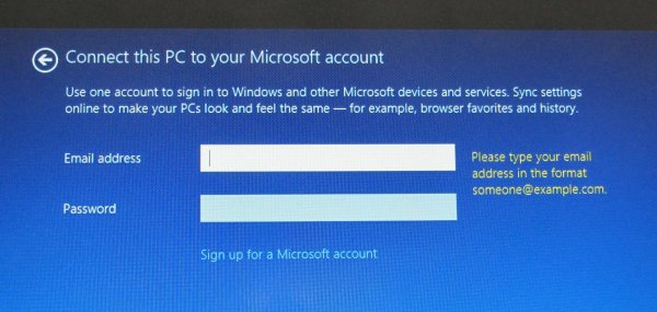 No local account login