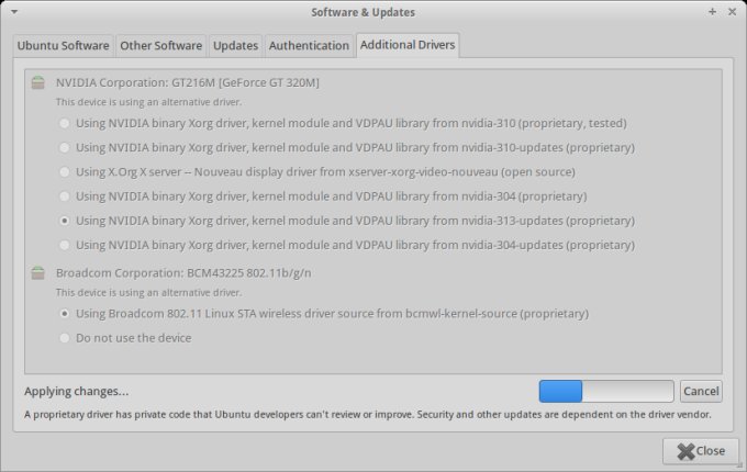 Installing Nvidia drivers